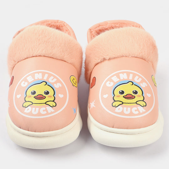 Girls Winter Slipper Fur | Peach