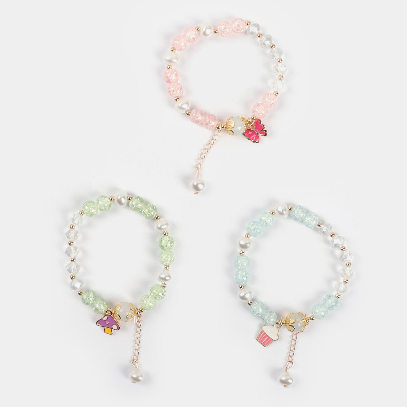 Girls Charm Beaded Bracelet | 3PCs