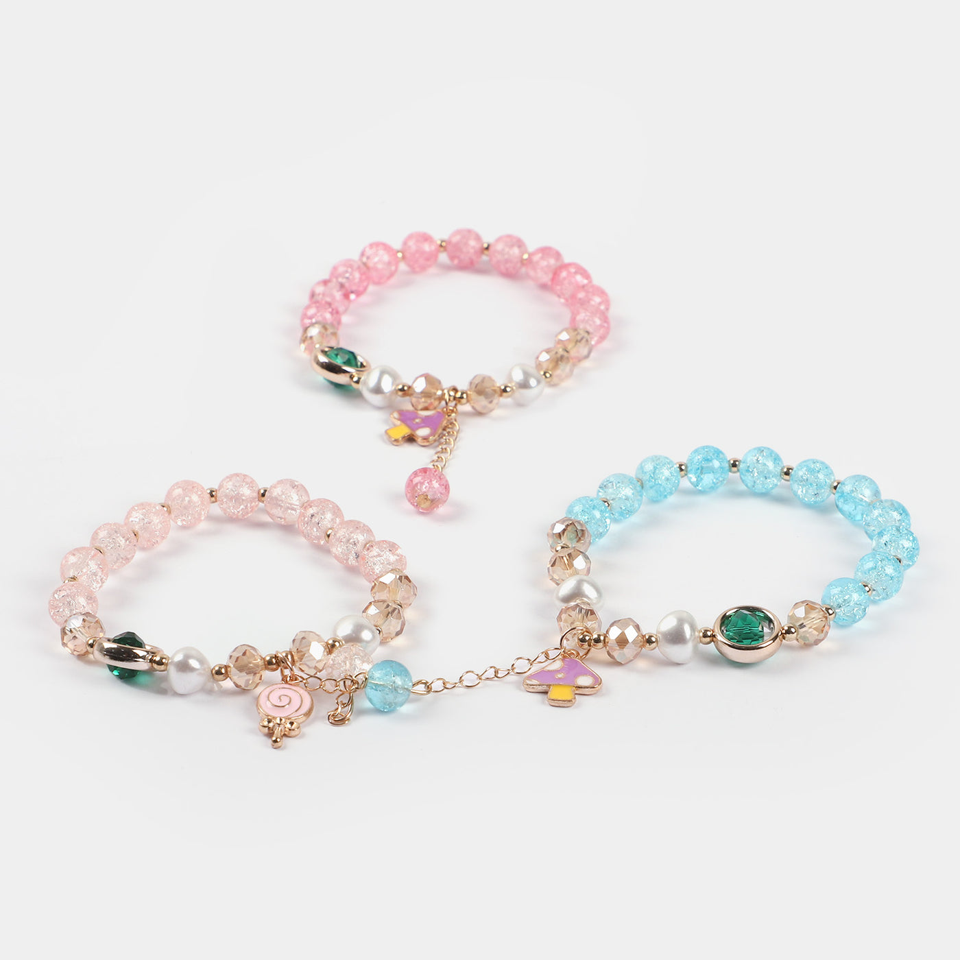 Girls Charm Beaded Bracelet | 3PCs