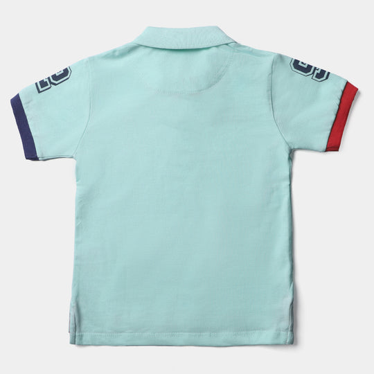 Boys Cotton PK Polo Number 1-Bay