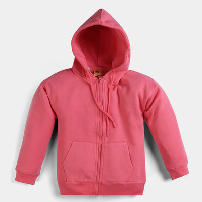 Girls Knitted Hooded Jacket - Pink