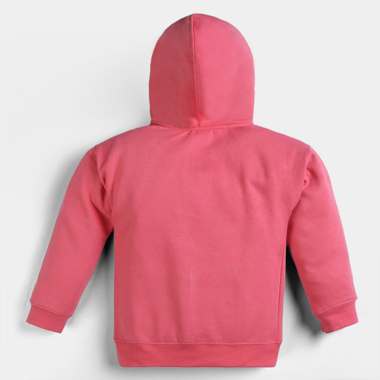 Girls Knitted Hooded Jacket - Pink