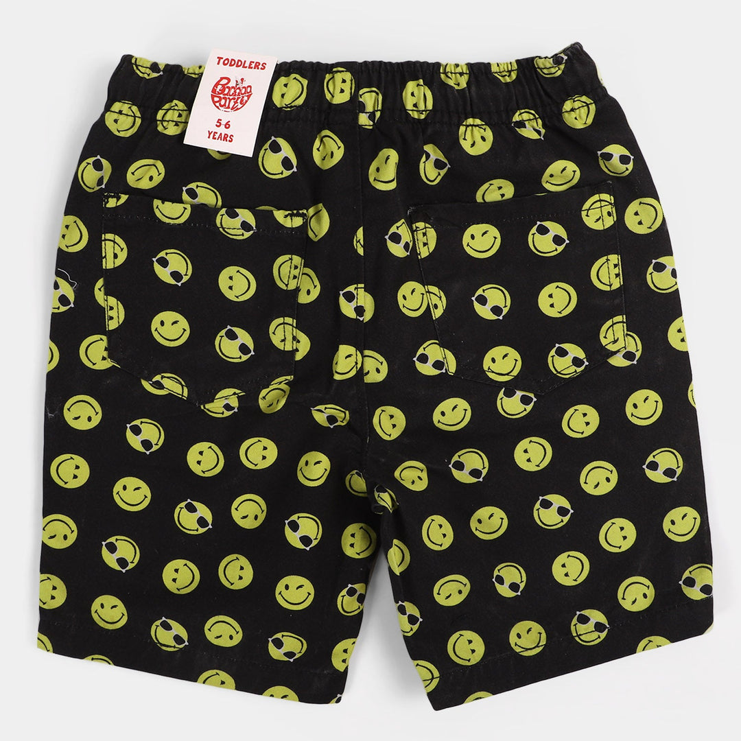 Boys Cotton Short Smile | BLACK