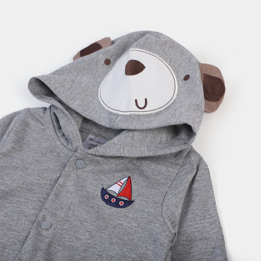 Infant Boys Cotton Romper Bear - Navy