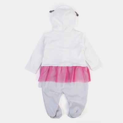 Infant Girls Cotton Romper -White