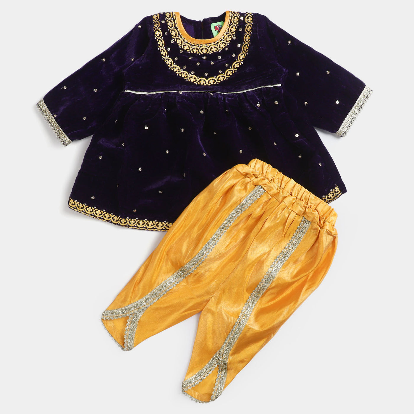 Infant Girls Velvet 2PC Suit Meena-LT.Purple