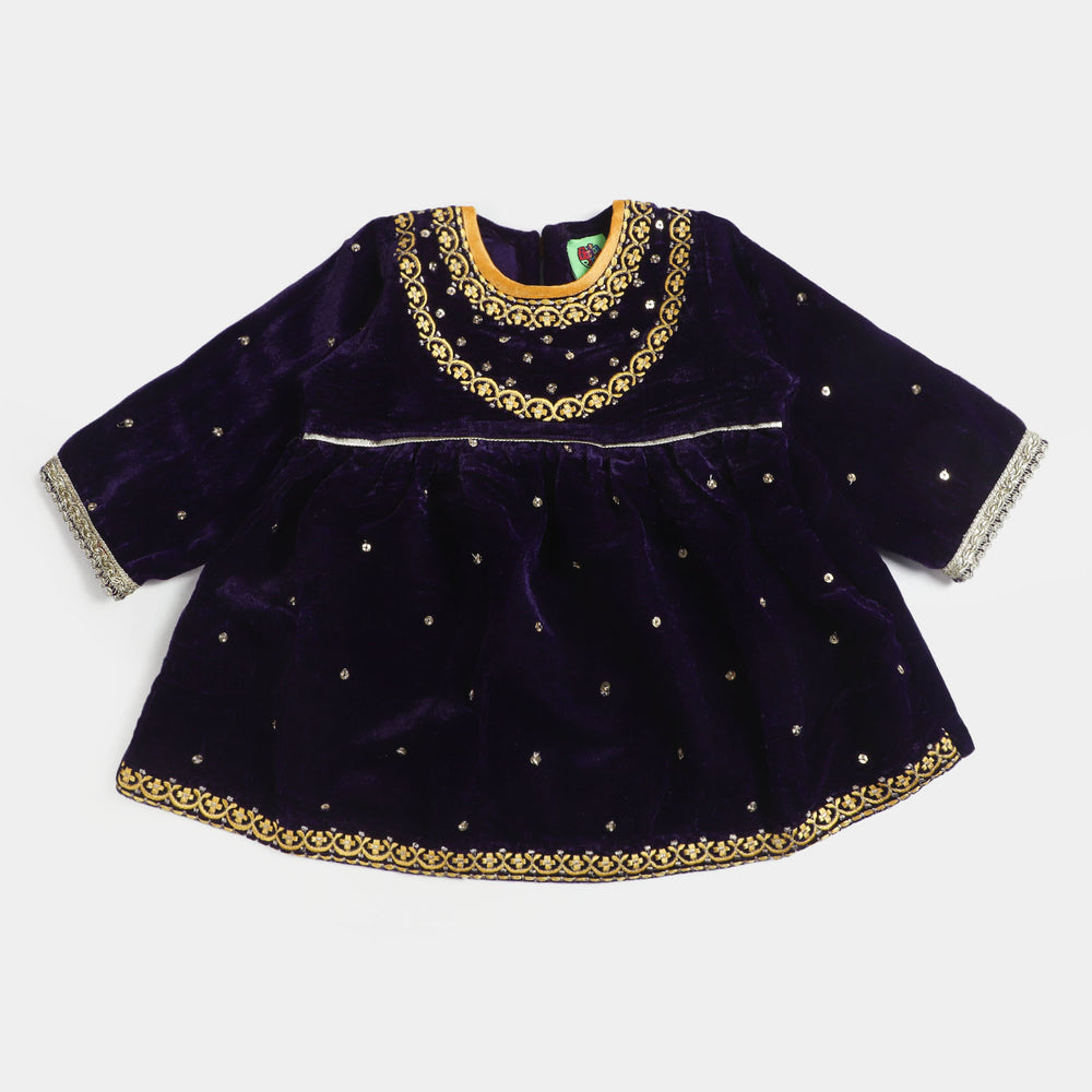 Infant Girls Velvet 2PC Suit Meena-LT.Purple