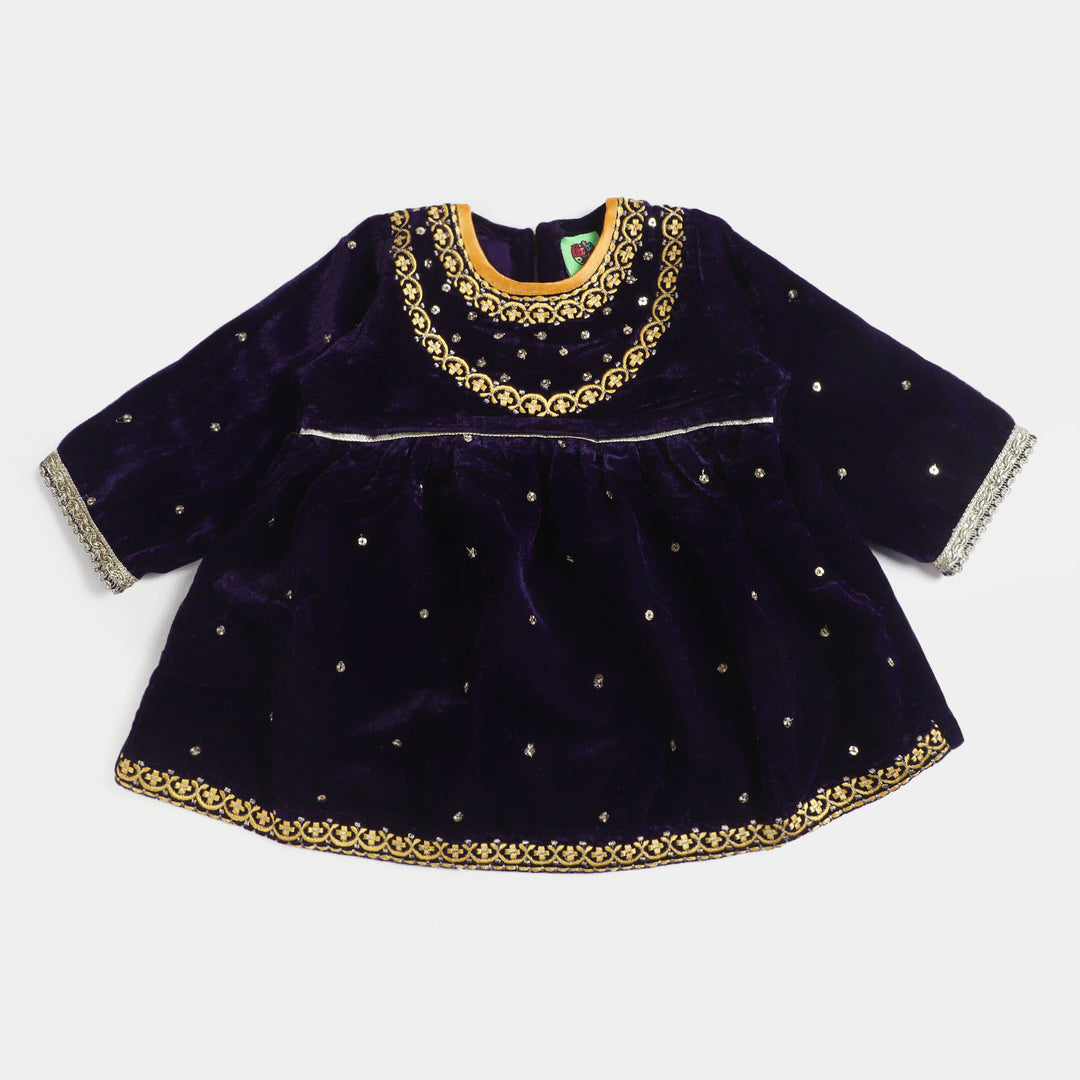 Infant Girls Velvet 2PC Suit Meena-LT.Purple