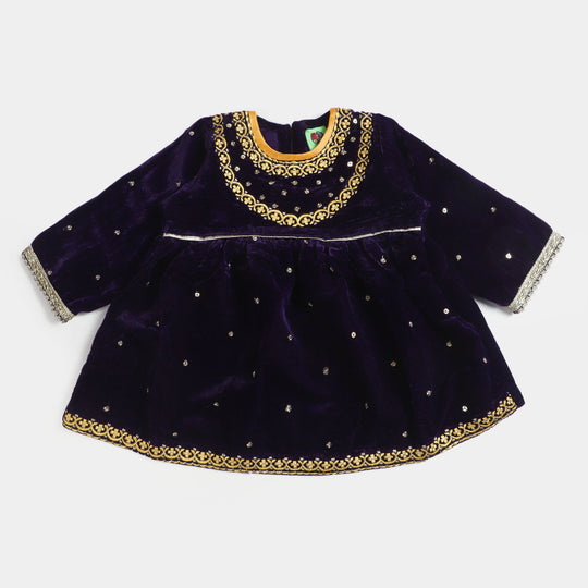 Infant Girls Velvet 2PC Suit Meena-LT.Purple