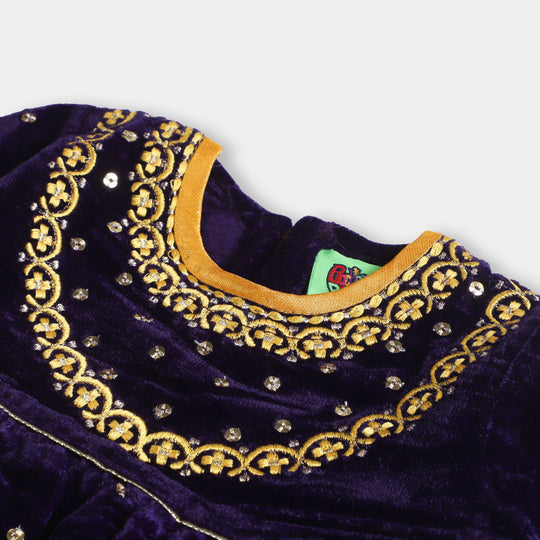 Infant Girls Velvet 2PC Suit Meena-LT.Purple