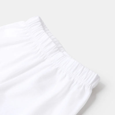 Girls Lycra Jersey Tights Basic-White
