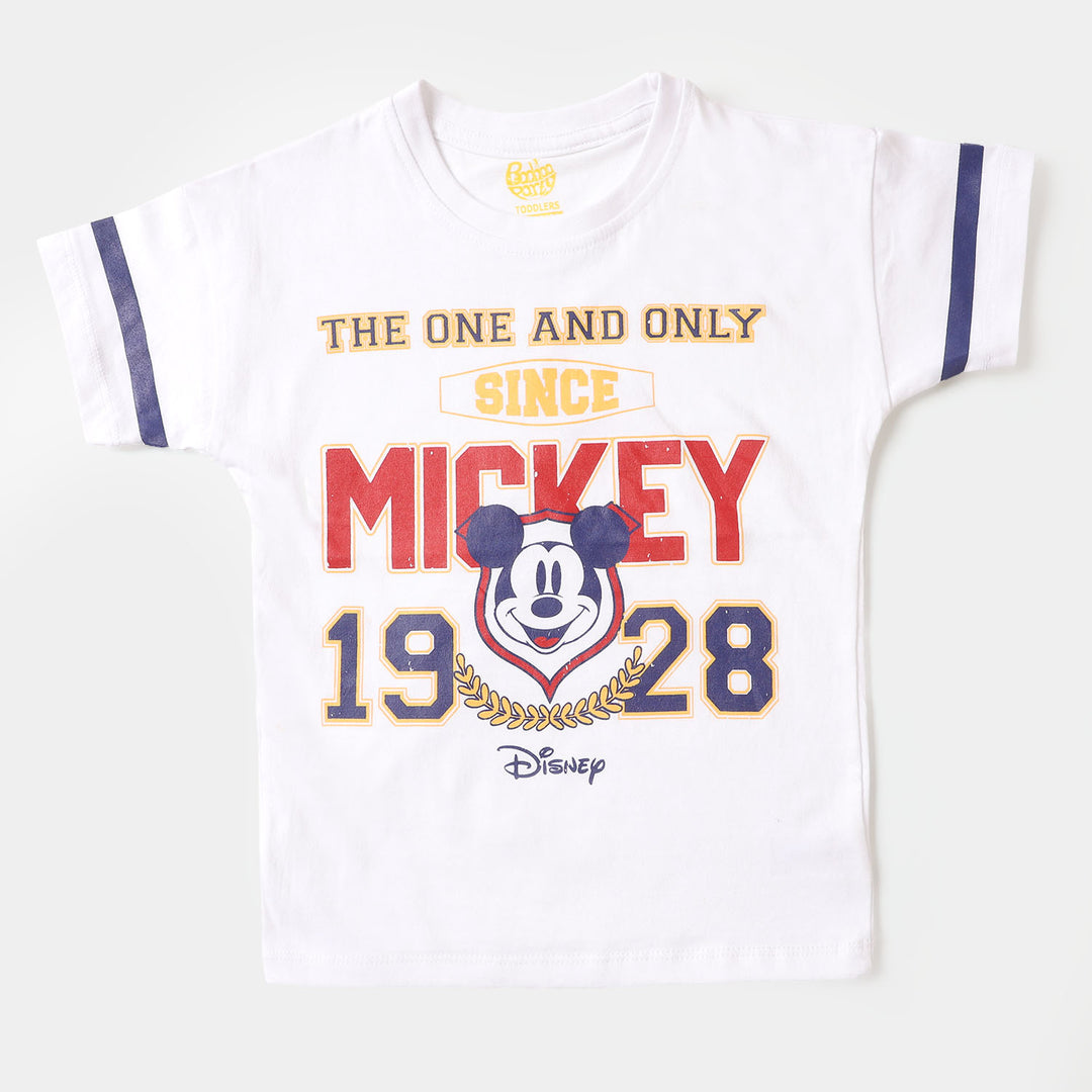 Boys Cotton T-Shirt Character - White