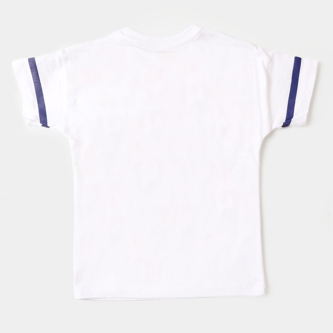 Boys Cotton T-Shirt Character - White