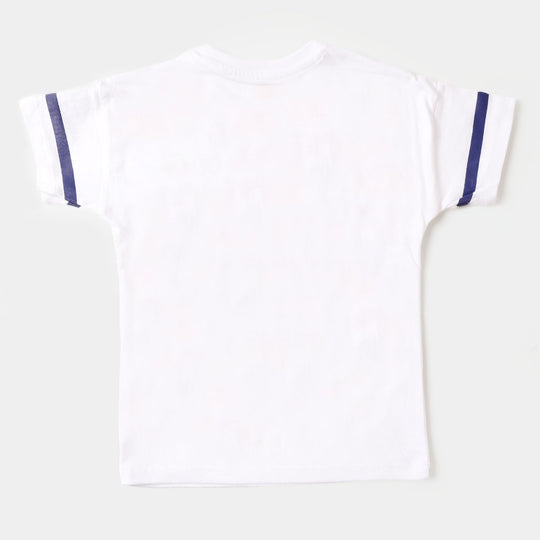 Boys Cotton T-Shirt Character - White