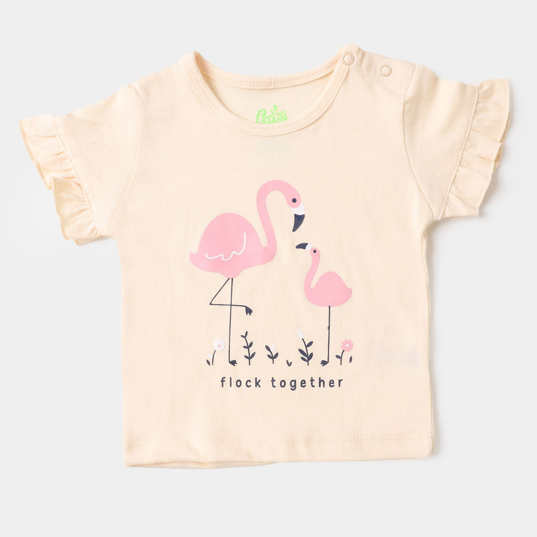 Infant Girls 2PC Suit Flamingo - Off-White