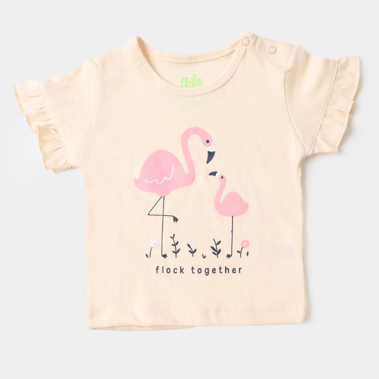 Infant Girls 2PC Suit Flamingo - Off-White