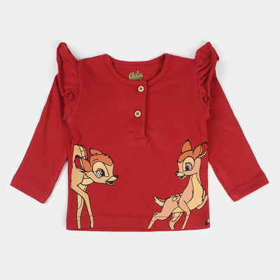 Infant Girls Cotton T-Shirt Bambi