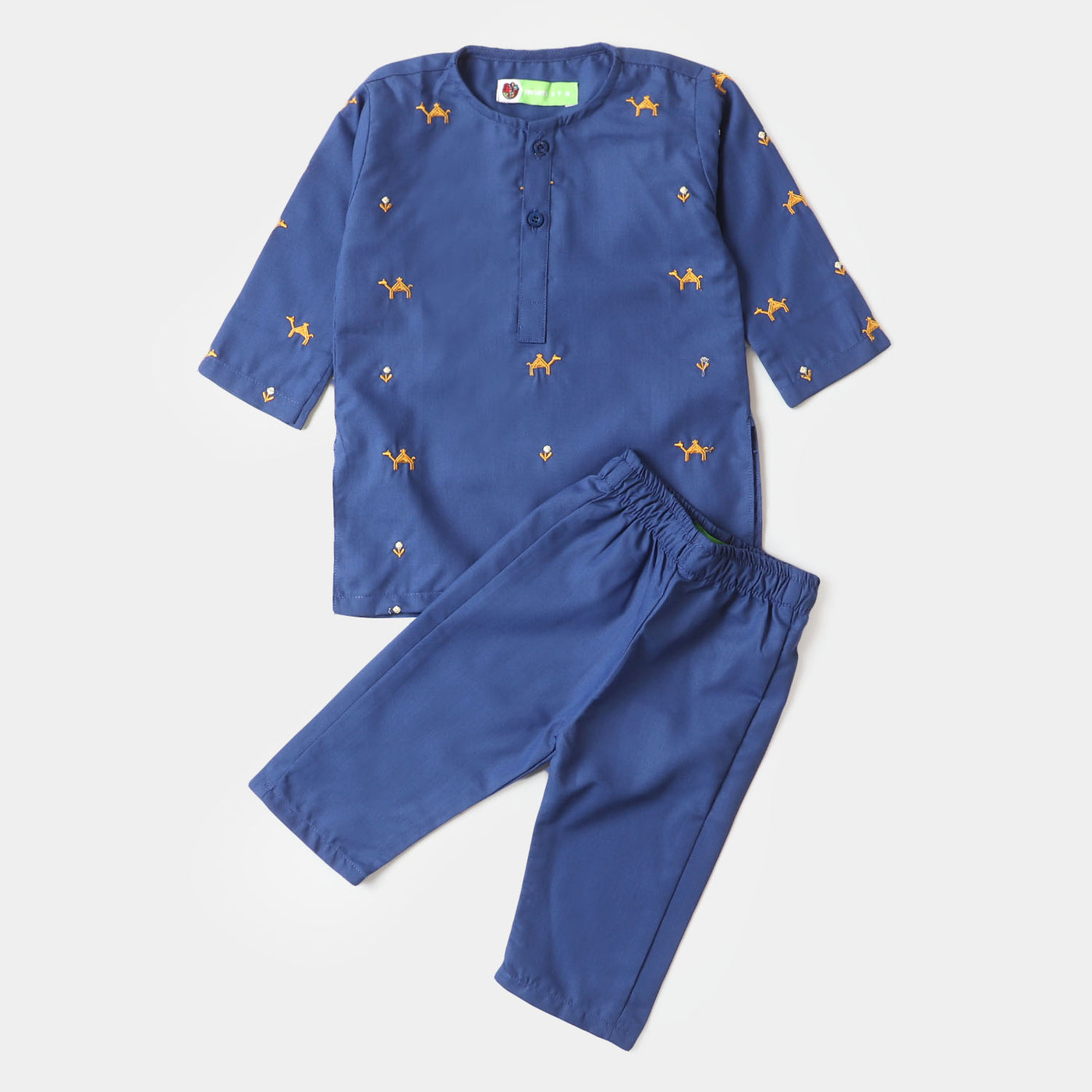 Infant Boys Embroidered Kurta Pajama Suit - Royal Blue