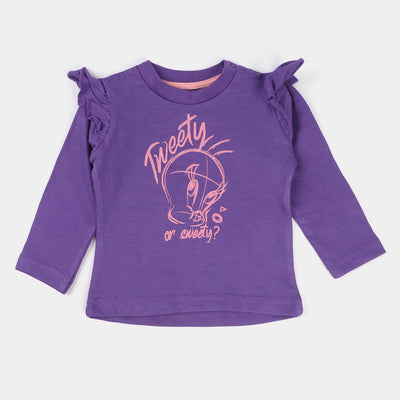 Infant Girls Cotton T-Shirt -D.Lavender