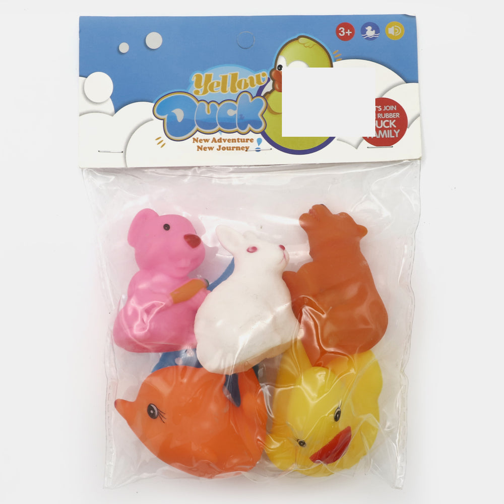 Multi-Color Rubber Soft Toys With Sound | 6PCs