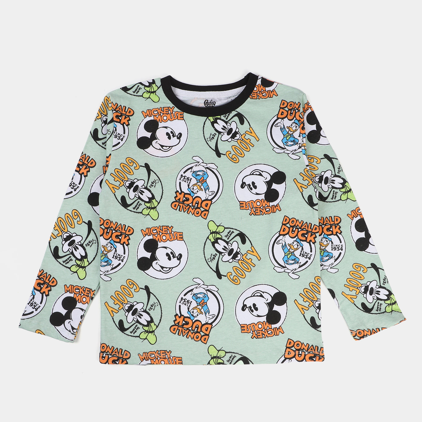Boys Slub Jersey T-Shirt F/S Animals Printed -G.Green