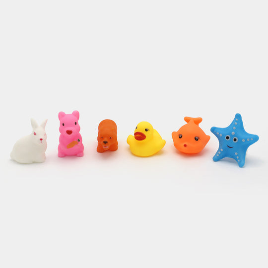 Multi-Color Rubber Soft Toys With Sound | 6PCs