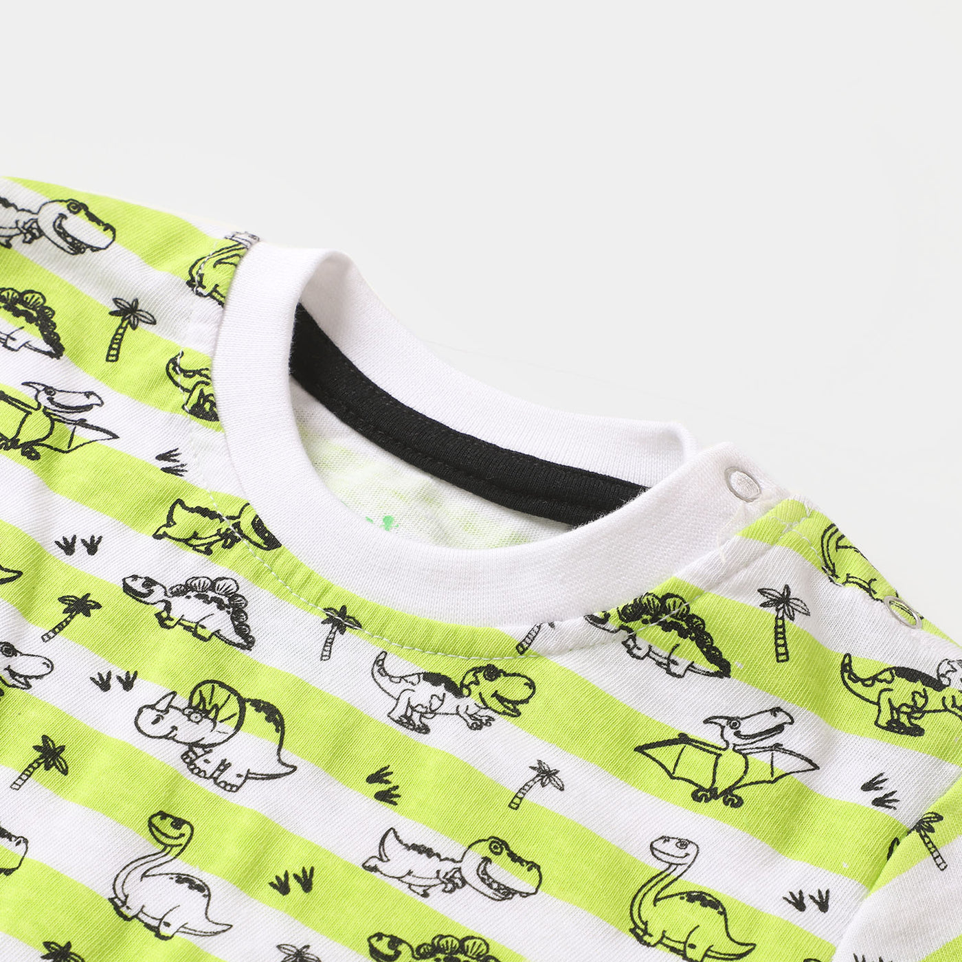Infant Boys Round Neck T-Shirt Dino Printed - White