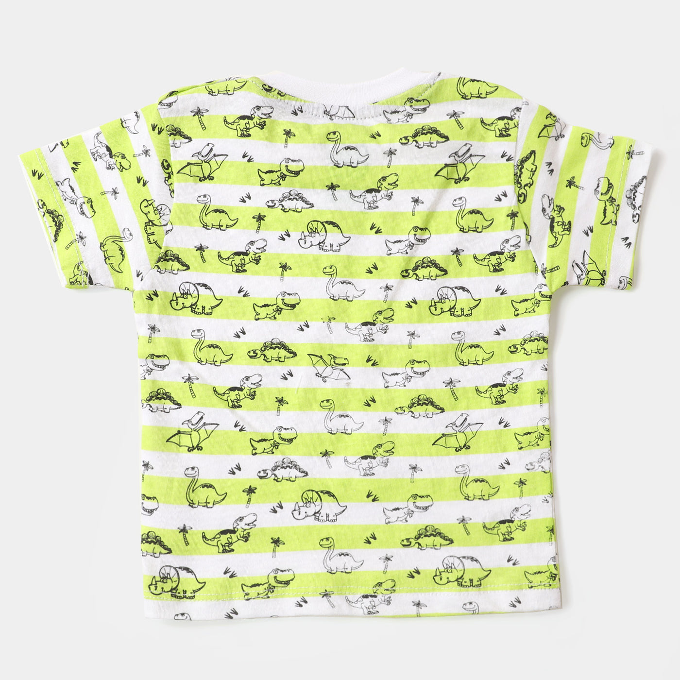 Infant Boys Round Neck T-Shirt Dino Printed - White