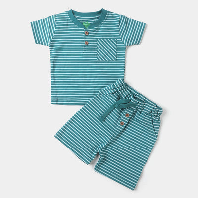 Infant Boys 2 Pc Suit Carrot Curl Stripe - Spa Retrea