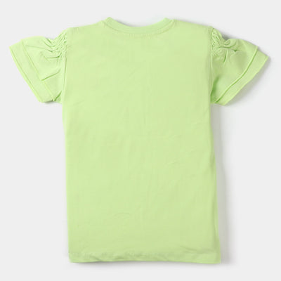 Girls T-Shirt H/S On Vacations  - Sharp Green