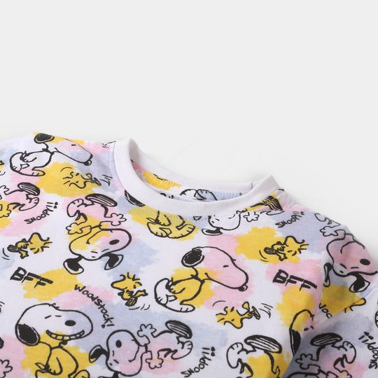 Girls T-Shirt Printed All Over - White
