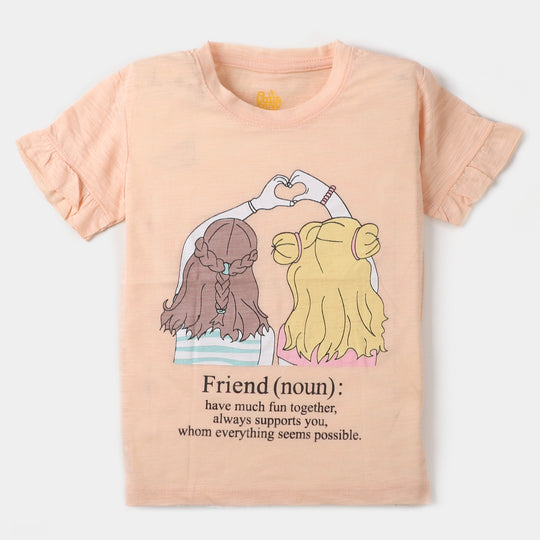 Girls T-Shirt Friends - Light Peach