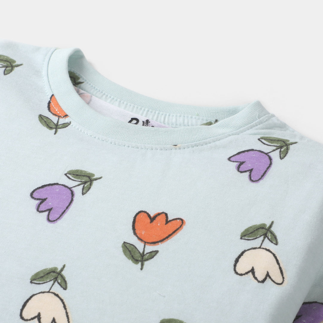 Girls T-Shirt Flower All Over - Soothing