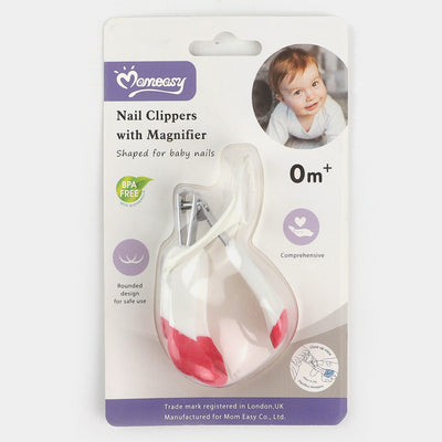 Momeasy Deluxe Baby Nail Clipper with magnifier 0+ | D.PInk