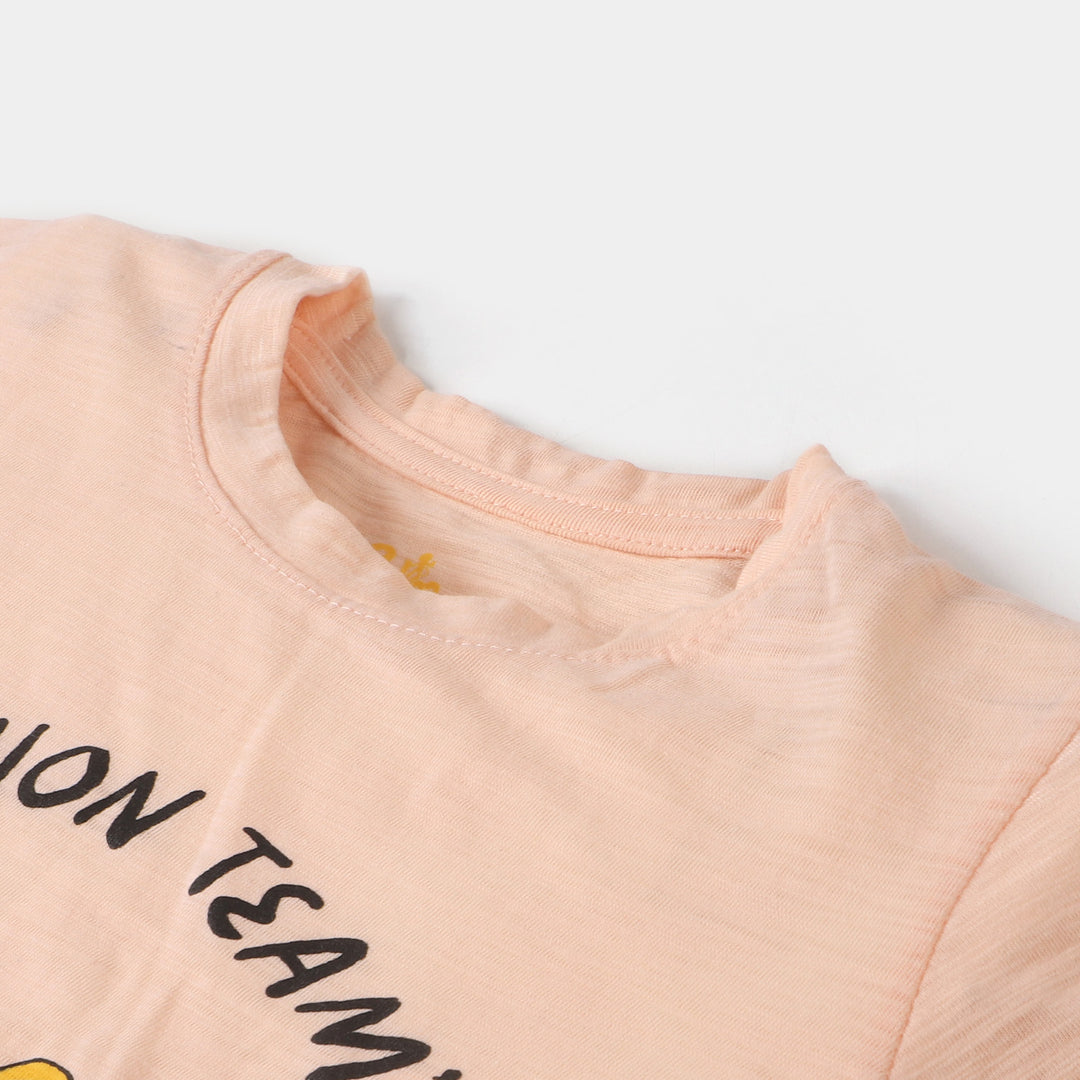 Girls T-Shirt Fashion Team - Light Peach