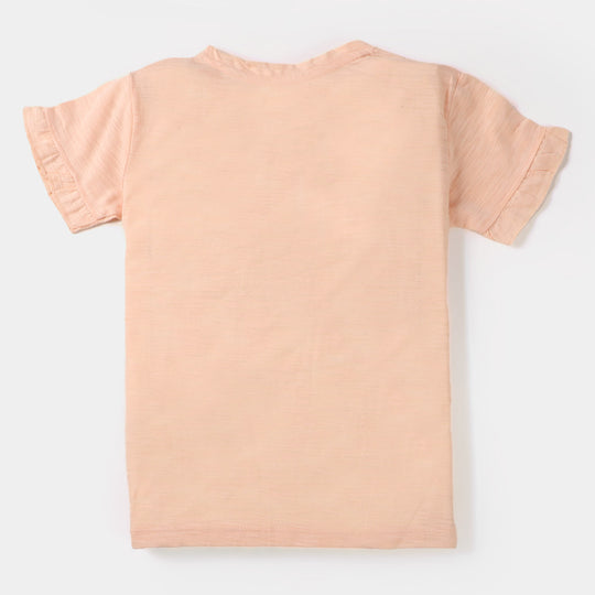 Girls T-Shirt Fashion Team - Light Peach