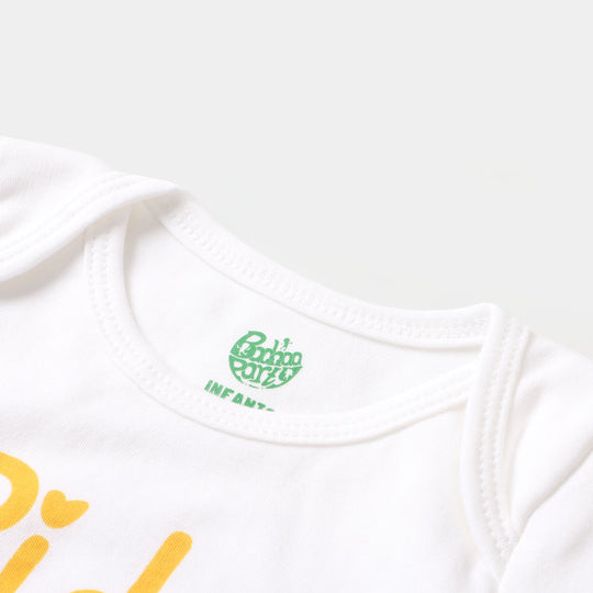 Infant Unisex Cotton Romper Eid-Ul- Adha - B. White
