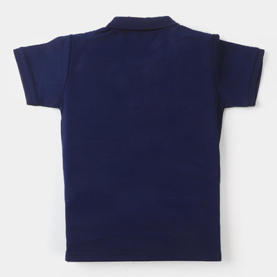 Boys Basic Polo T-Shirt - NAVY