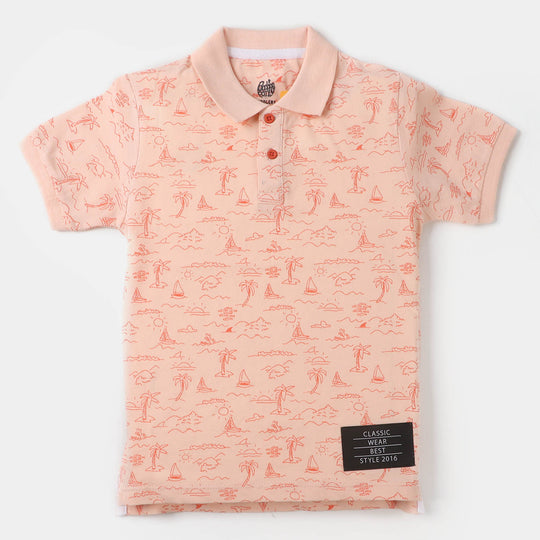 Boys Polo T-Shirt Beach Printed - Scallop