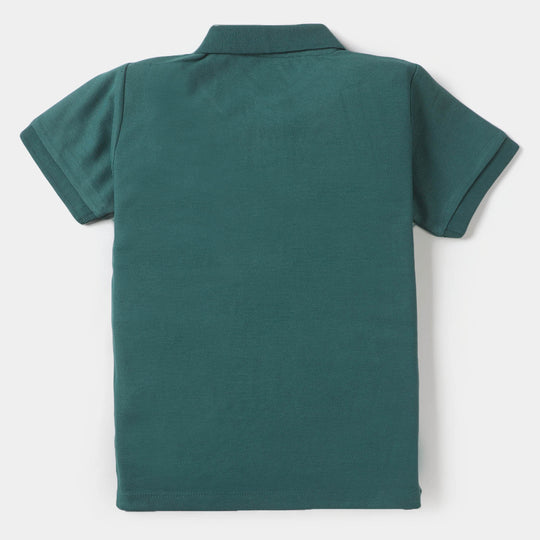 Boys Basic Polo T-Shirt - TealG reen