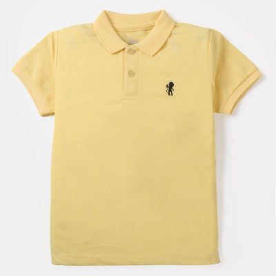 Boys Basic Polo T-Shirt - Lemon