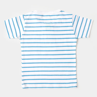 Infant Boys Cotton Set 2 PC Stripe Star - White