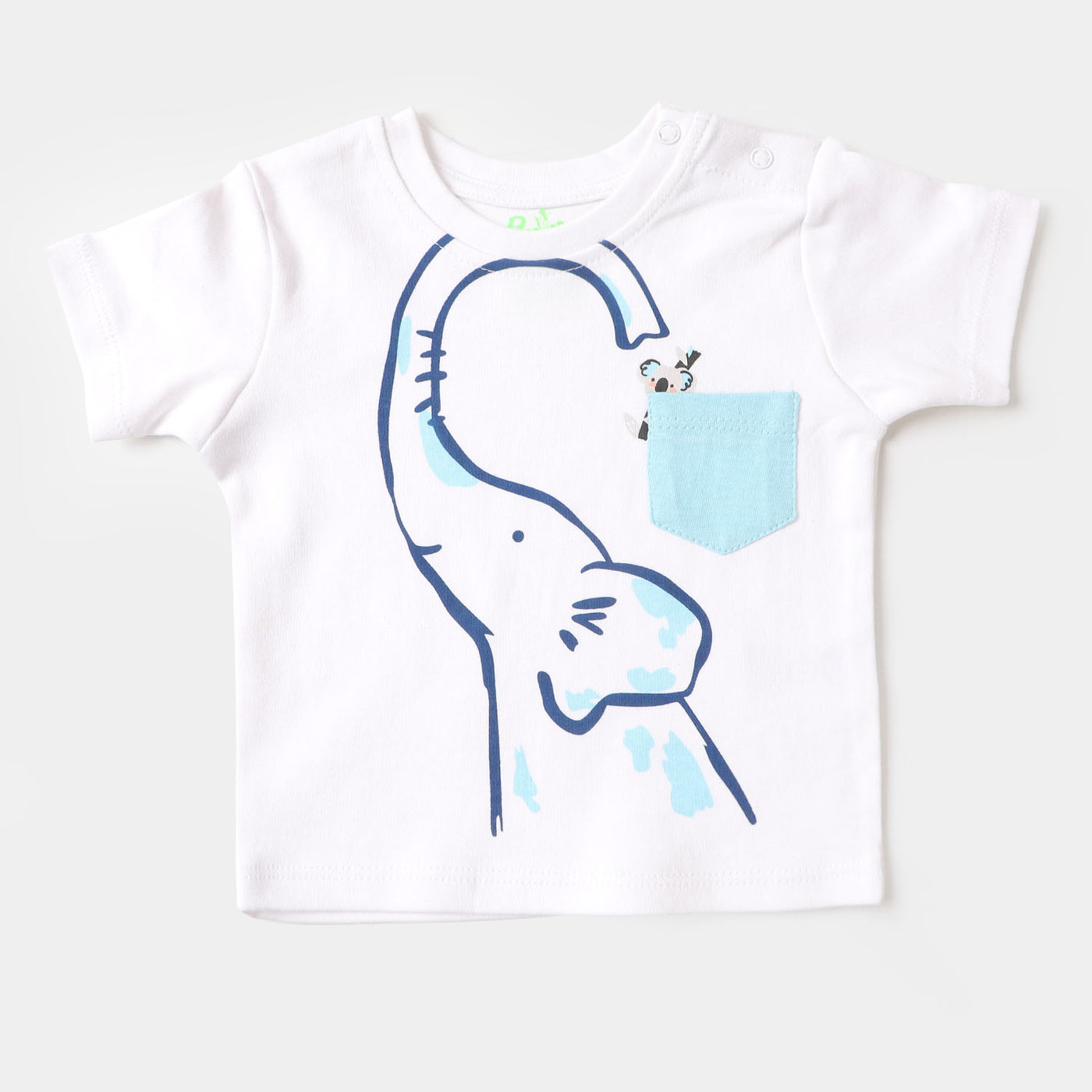 Infant Boys Set 2 PC Elephant & Striper - White