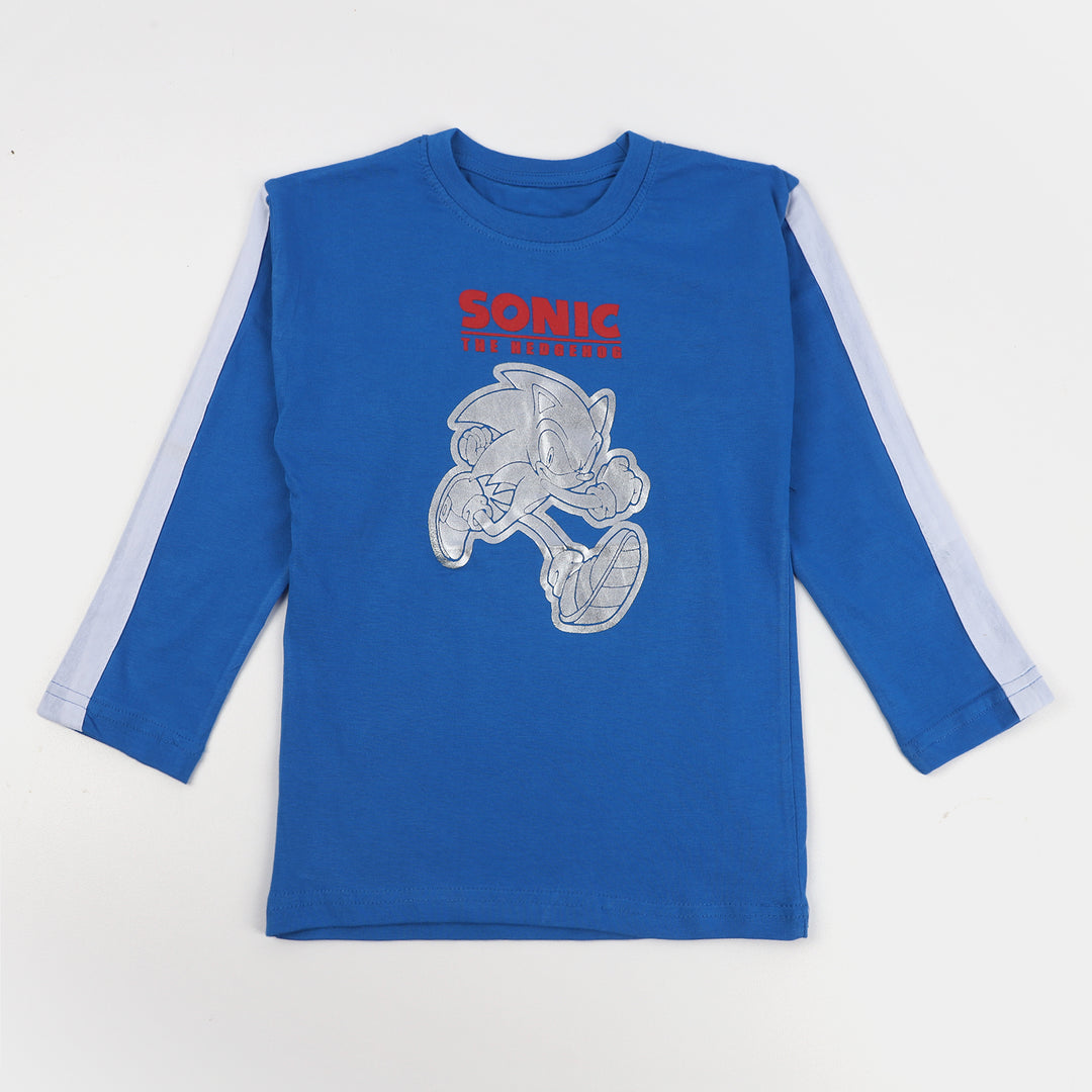 Boys Cotton T-Shirt Sonic - Blue