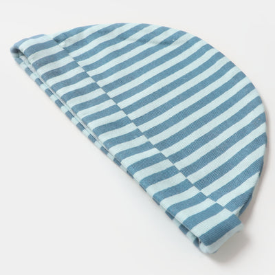 Baby Round Cap | Blue Stripe