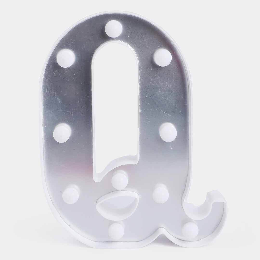 Decoration HBD LED Light Silver "Q"