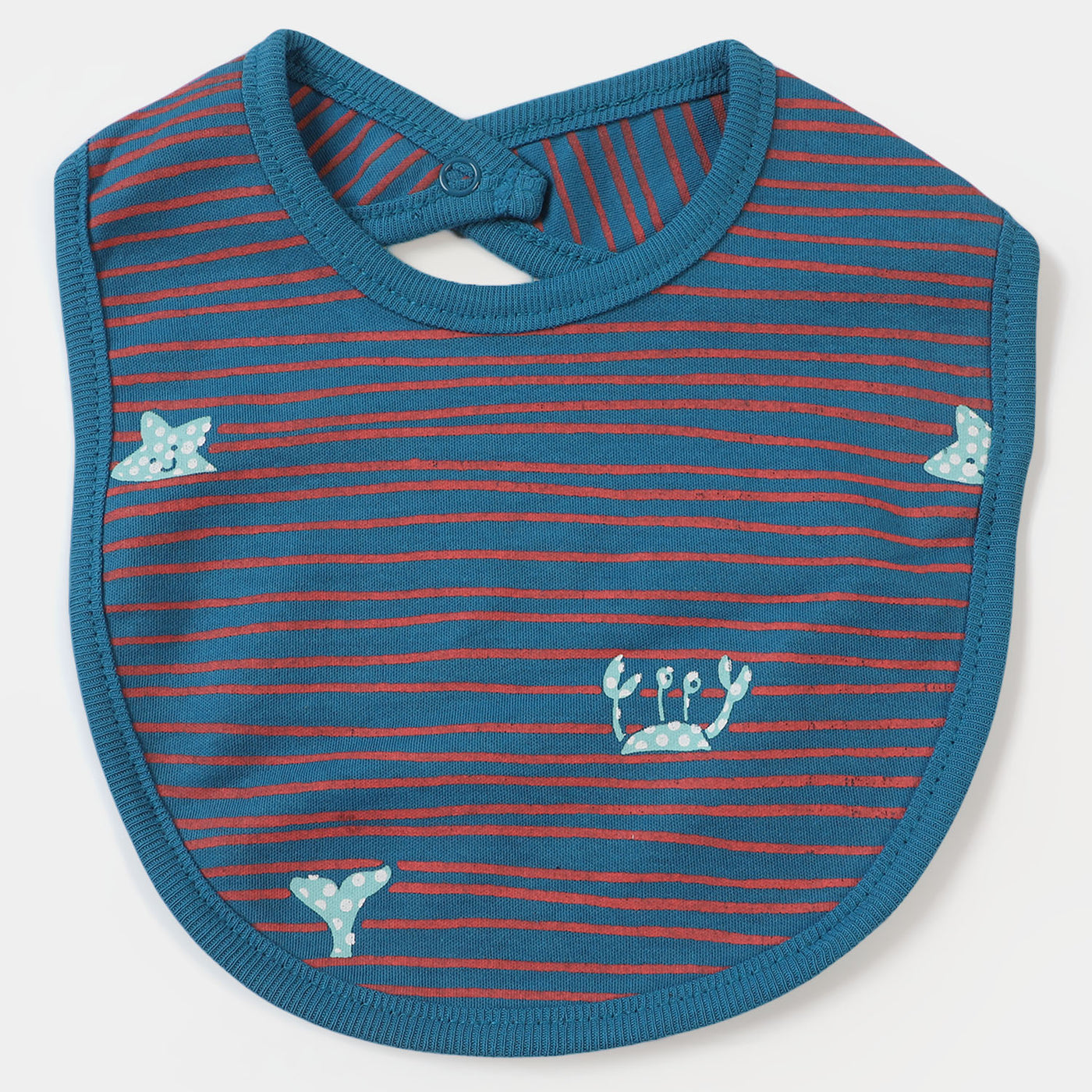 Baby Wavy Stripe Blue Bib/Apron