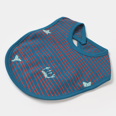 Baby Wavy Stripe Blue Bib/Apron