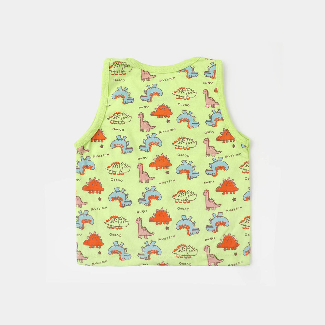 Infant Cotton Boys Sando Dino All Over | Green