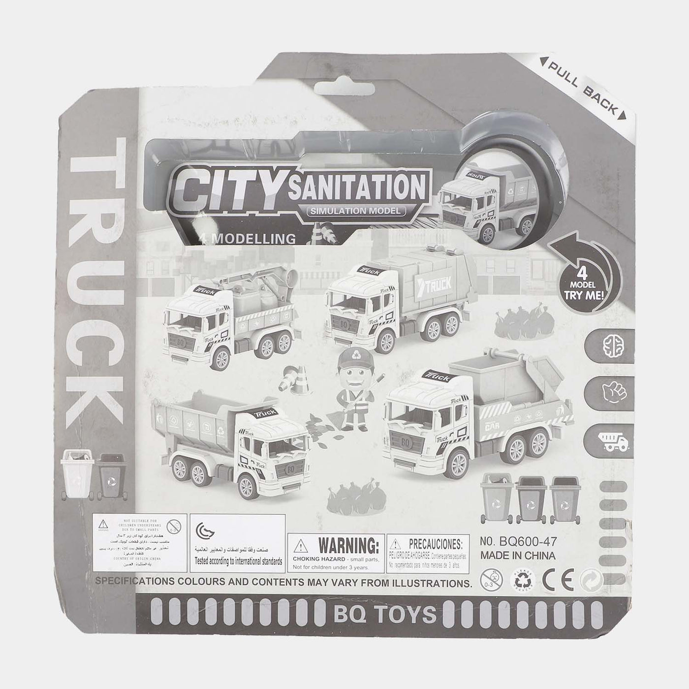 Pull Back City Truck For Kids